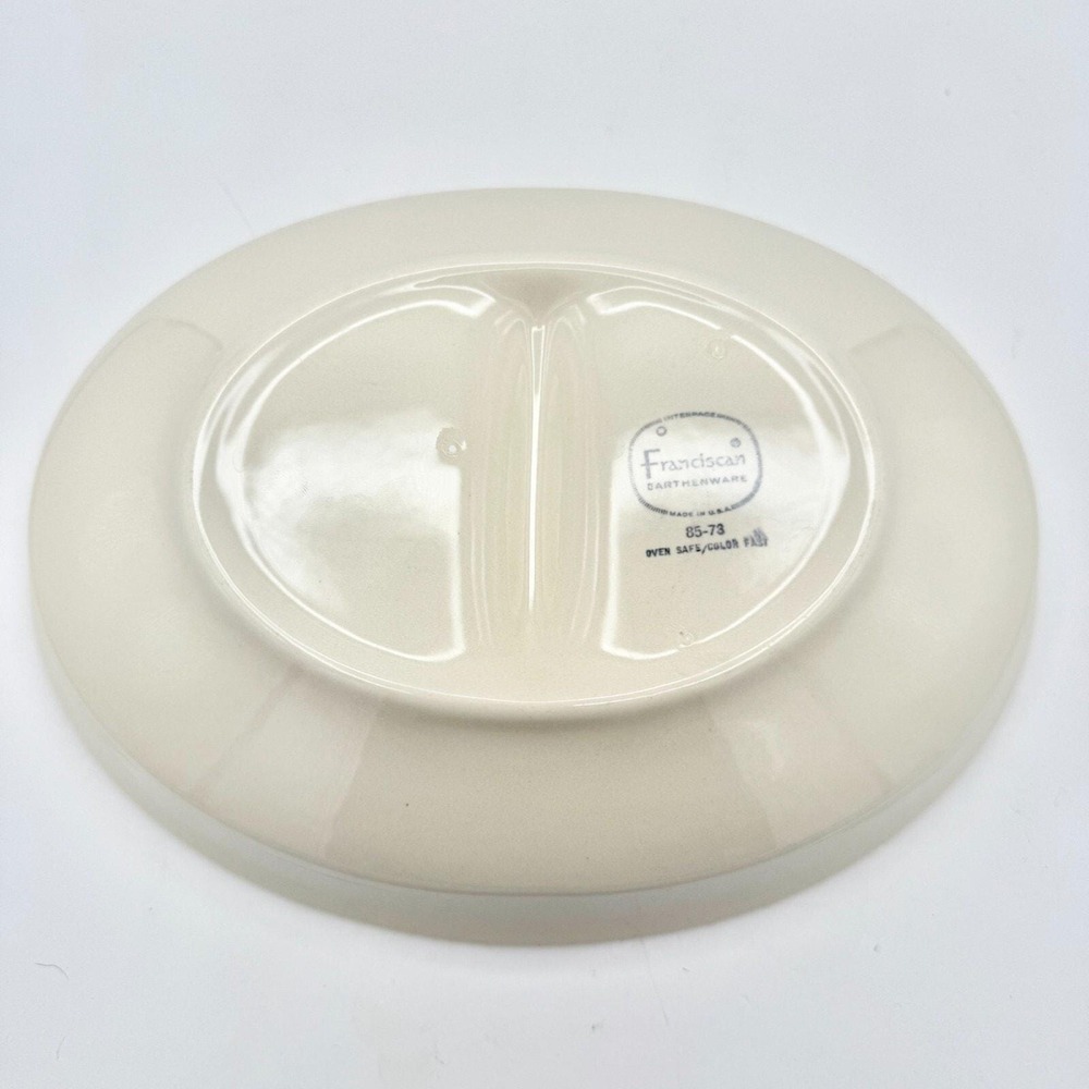 Franciscan Interpace Pottery Divided Dish 85-73 ~ Retro Floral USA Mid-Century - Picture 5 of 6